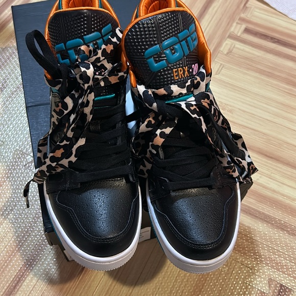 Converse ERX 260 Mid Athletic Fashion Sneakers 263808C Black Leopard - Picture 2 of 5